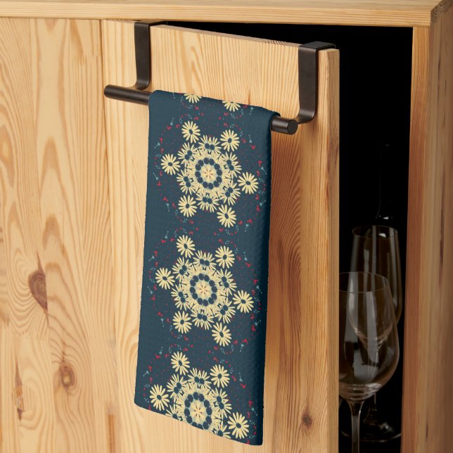 Daisy Dreams Mandala Kitchen Towel (Thirds Fold)