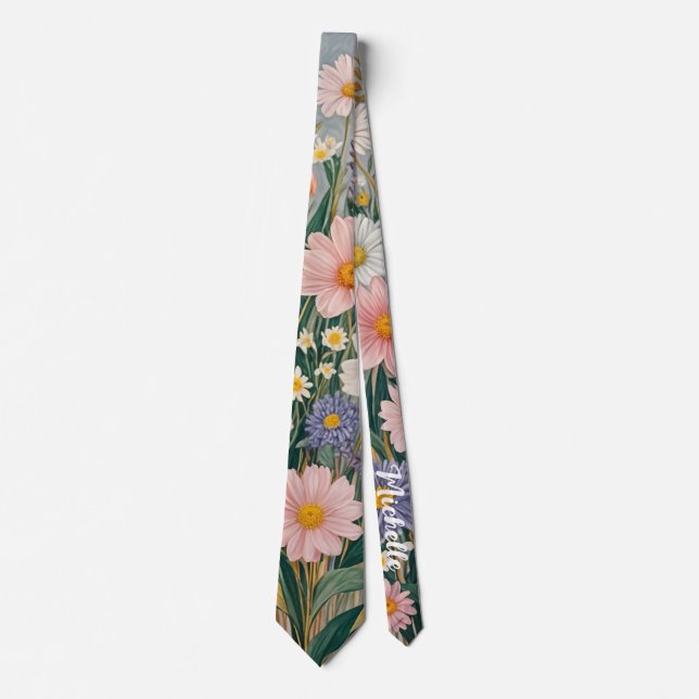 Daisy Dreamscape Personalized Tie (Front)