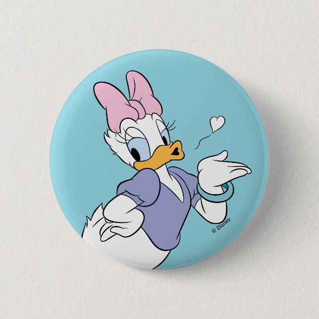 Daisy Duck Blowing a Kiss 2 Inch Round Button (Front)