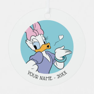 Daisy Duck Blowing a Kiss Metal Ornament