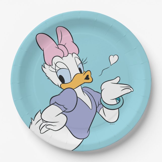 Daisy Duck Blowing a Kiss Paper Plate (Front)