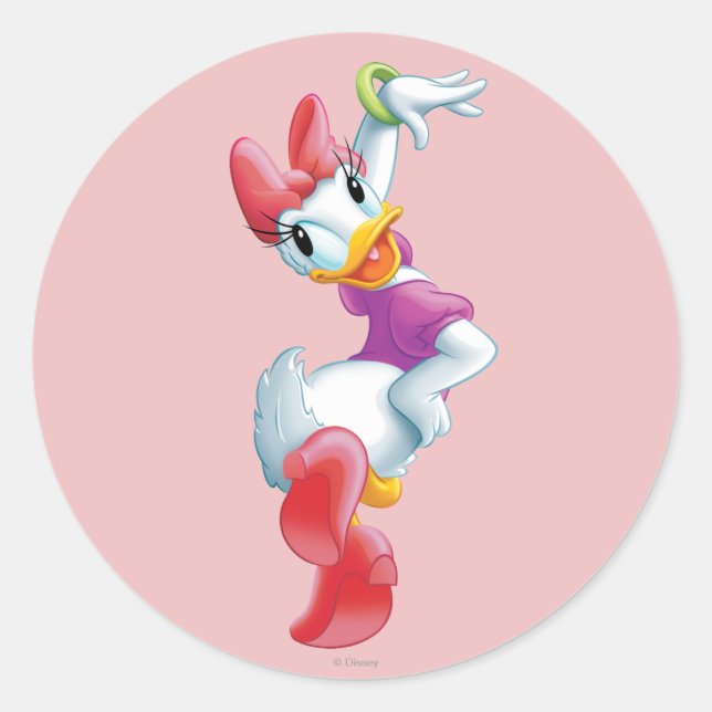 Daisy Duck | Dancing Classic Round Sticker (Front)