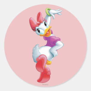 Daisy Duck   Dancing Classic Round Sticker