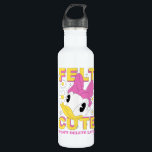 Daisy Duck "Felt Cute" Retro Floral Graphic 710 Ml Water Bottle<br><div class="desc">Embrace your inner icon with this playful and trendy statement design! This graphic puts a modern, social-media-inspired twist on classic Daisy character art, featuring the popular "Felt Cute" caption alongside a charming, wide-eyed character portrait. The design is bursting with a "Y2K-meets-springtime" vibe, featuring bold sunshine yellow block lettering, sweet white...</div>