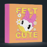 Daisy Duck "Felt Cute" Retro Floral Graphic Binder<br><div class="desc">Embrace your inner icon with this playful and trendy statement design! This graphic puts a modern, social-media-inspired twist on classic Daisy character art, featuring the popular "Felt Cute" caption alongside a charming, wide-eyed character portrait. The design is bursting with a "Y2K-meets-springtime" vibe, featuring bold sunshine yellow block lettering, sweet white...</div>