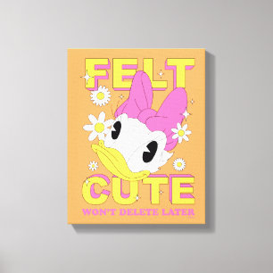 Daisy Duck "Felt Cute" Retro Floral Graphic Canvas Print