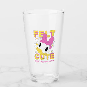 Daisy Duck "Felt Cute" Retro Floral Graphic Glass