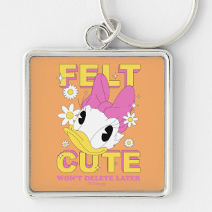 Daisy Duck "Felt Cute" Retro Floral Graphic Keychain