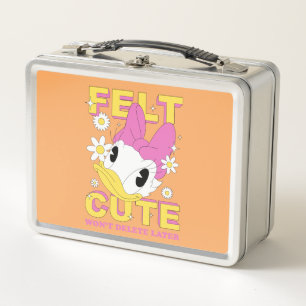 Daisy Duck "Felt Cute" Retro Floral Graphic Metal Lunch Box