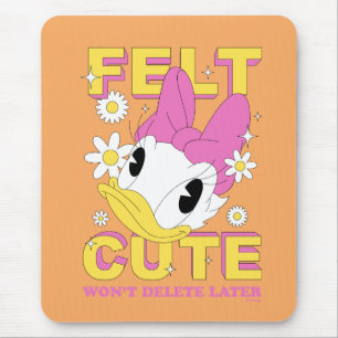 Daisy Duck "Felt Cute" Retro Floral Graphic Mouse Pad