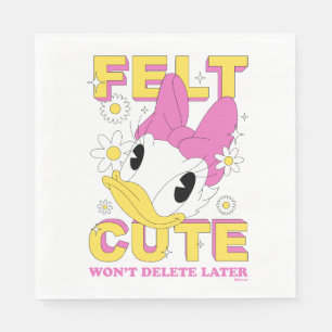 Daisy Duck "Felt Cute" Retro Floral Graphic Napkin