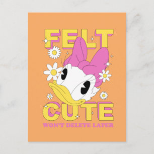 Daisy Duck "Felt Cute" Retro Floral Graphic Postcard