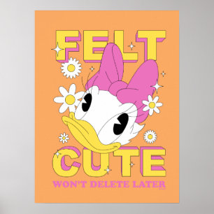 Daisy Duck "Felt Cute" Retro Floral Graphic Poster