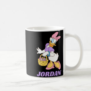 Daisy duck holding basket of easter eggs  coffee mug