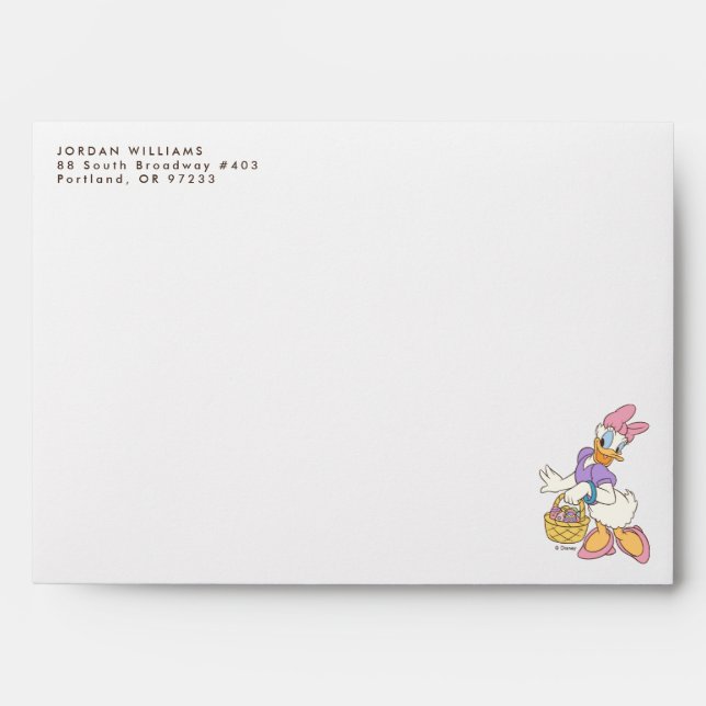 Daisy Duck Holding Basket of Easter Eggs Envelope (Front)