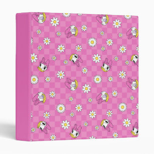Daisy Duck Pink Checker Floral Pattern Binder