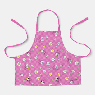 Daisy Duck Pink Chequered Floral Pattern Apron