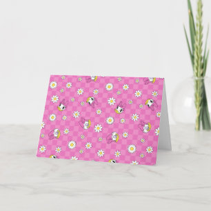 Daisy Duck Pink Chequered Floral Pattern Card