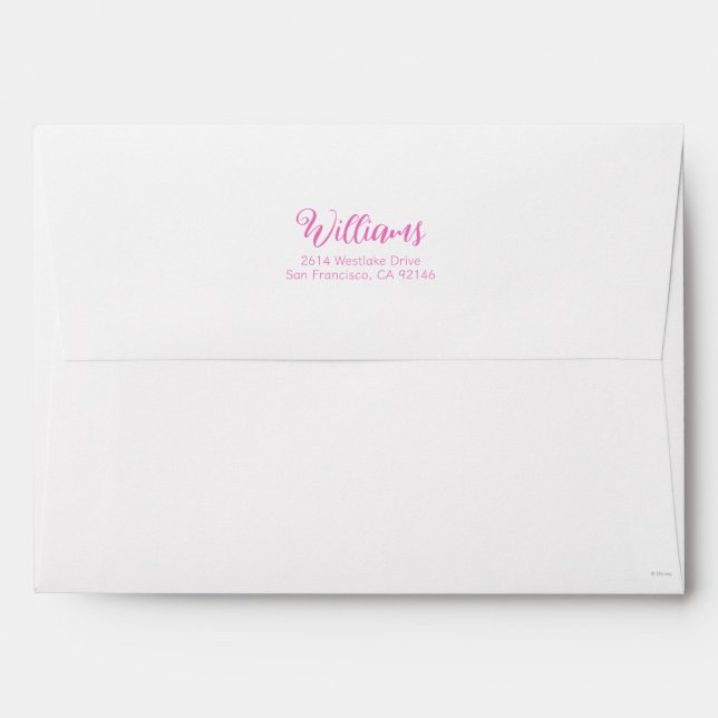 Daisy Duck Pink Chequered Floral Pattern Envelope (Back (Top Flap))