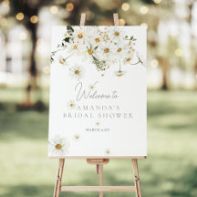 Daisy Elegant Wildflower Modern Bridal Shower