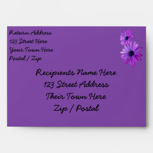 Daisy Envelopes Custom Purple Daisies Envelopes