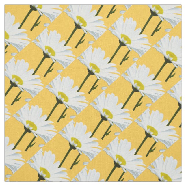 Daisy Fabric Yellow Daisy Fabric Cotton or Poly (Swatch)