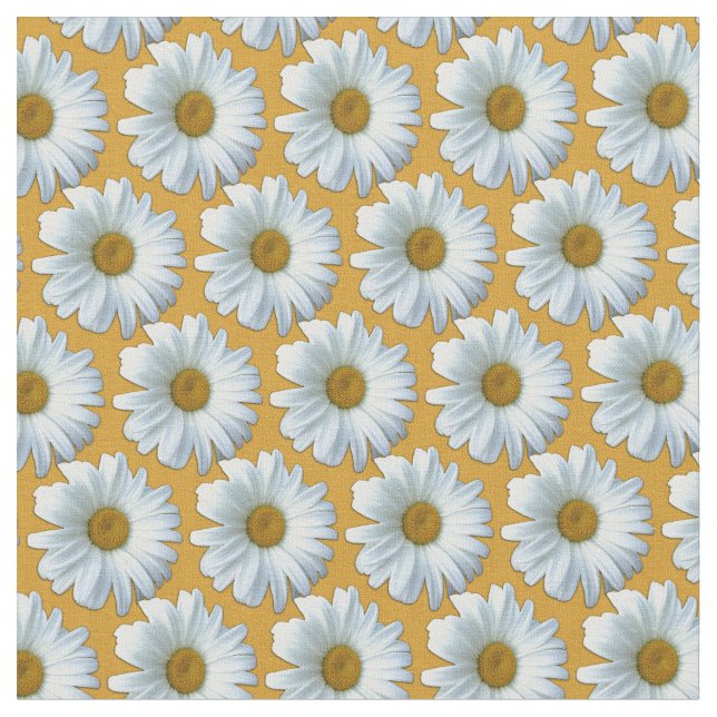 Daisy Fabric Yellow Daisy Fabric Cotton or Poly (Close Up)