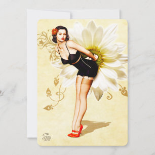 Daisy Face Pin-Up Party Invitation