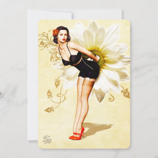 Daisy Face Pin-Up Party Invitation