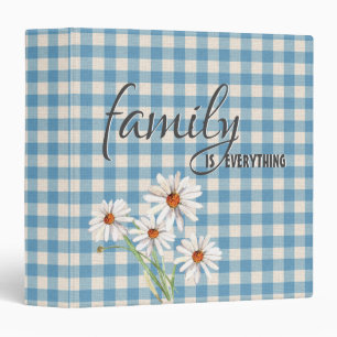 Daisy Family Quote On Gingham Binder