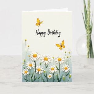 Daisy Field Birthday Card
