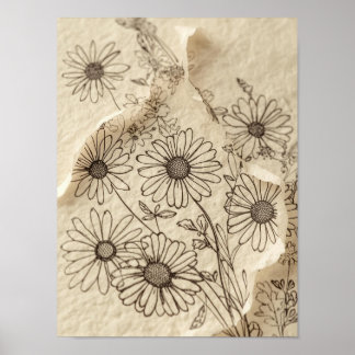 Daisy Field Vintage Floral Print
