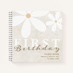 Daisy First Birthday Theme Party Livre d'invités
