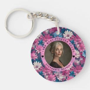 Daisy Floral 60Th Birthday Gift For Niece Keychain