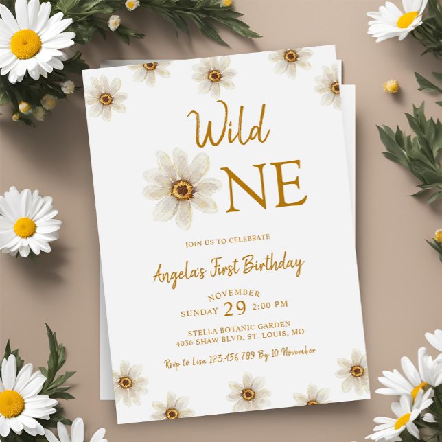 Daisy Floral Anniversaire Fête Invitation (Créateur téléchargé)