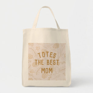 Daisy Floral Best Mom Ever Custom Text Tote Bag