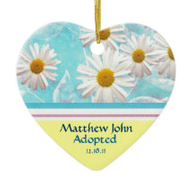 Daisy Floral Birth Announcement Ornament