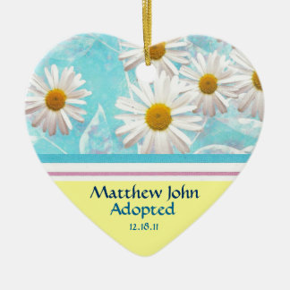 Daisy Floral Birth Announcement Ornament