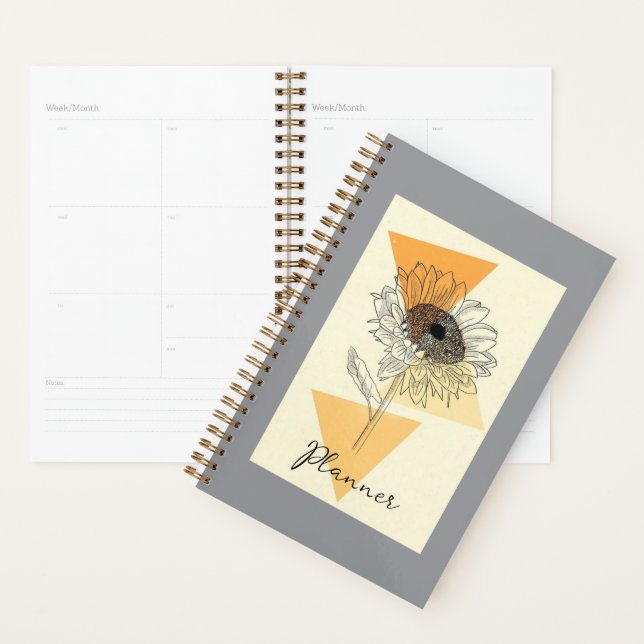 Daisy Floral Bohemian Journal 🌼🖤💛 Planner (Display)