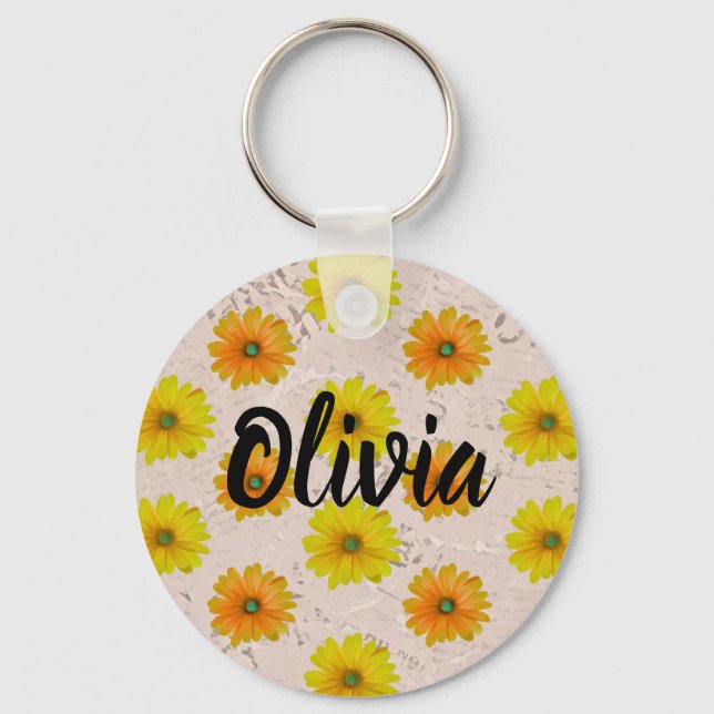 Daisy floral bouquet keychain (Front)