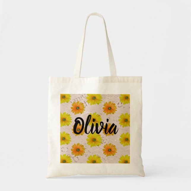 Daisy floral bouquet tote bag (Front)