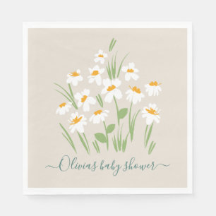 daisy floral elegant beautiful baby shower in napk napkin