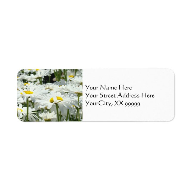 Daisy Floral Étiquettes de adresse sur mesure Dais (Devant)