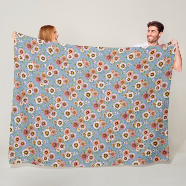 Daisy Floral Fleece Blanket (In Situ)