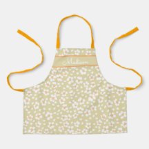 Daisy Floral Girls Name Personalized Apron