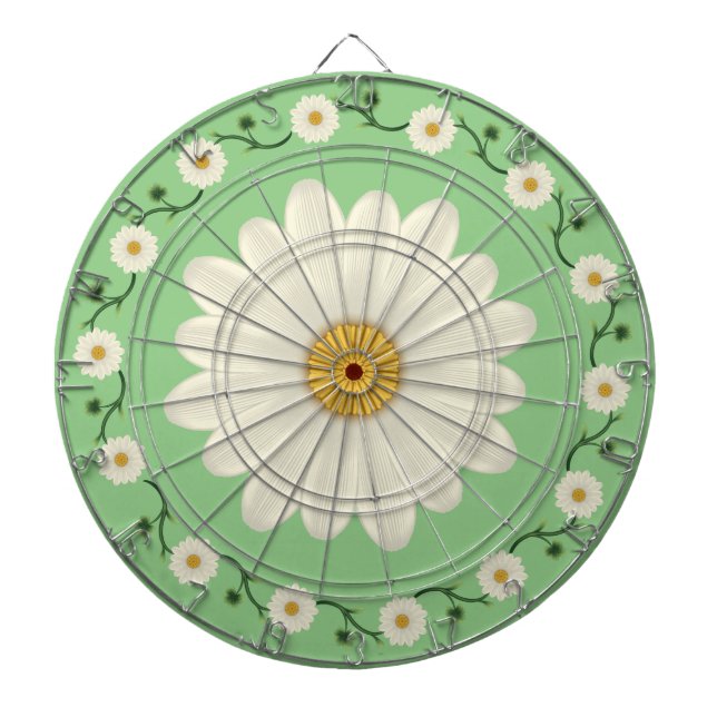 Daisy Floral Pattern Dartboard (Front)