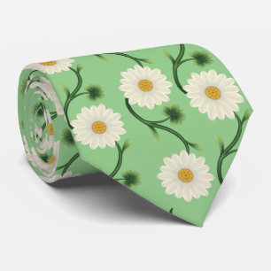Daisy Floral Pattern Tie