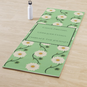 Daisy floral pattern yoga mat