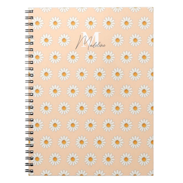 Daisy Floral Spiral Notebook – Personalized Name (Front)