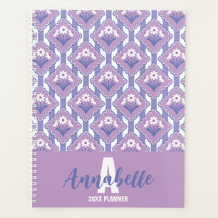 Daisy Floral Striped Pattern Lilac Lavender Blue Planner